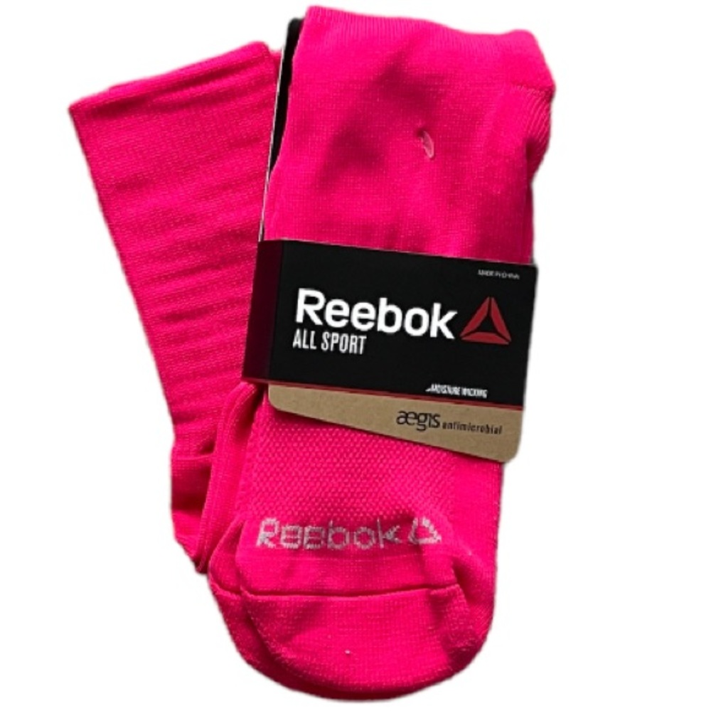 Hot Pink Reebok Antimicrobial Moisture Wick Sport Tall Socks Large NWT Women Men